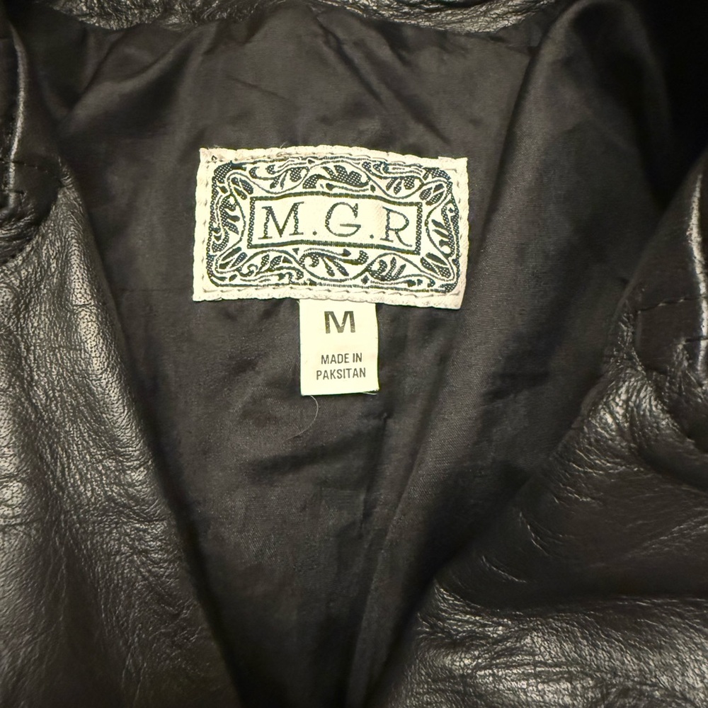 Women’s Black Leather Motorcycle Jacket - Picture 5 of 5